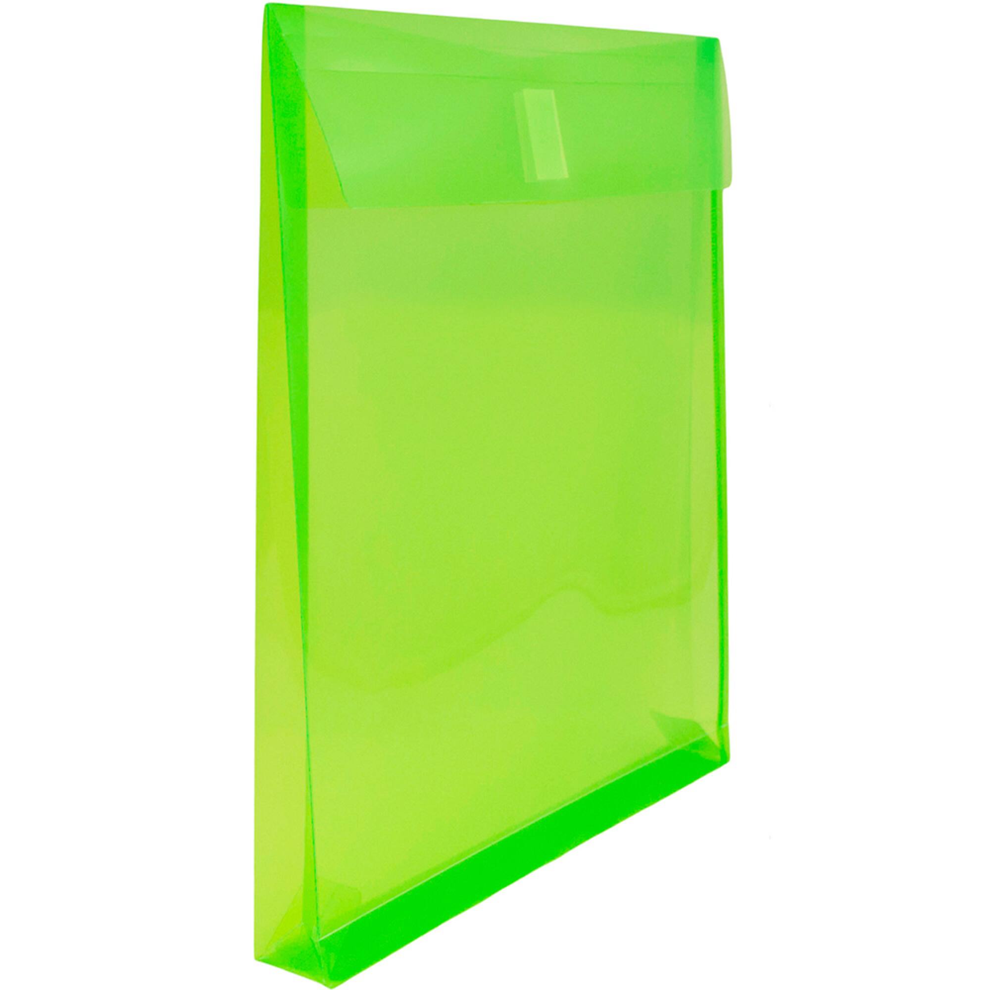 JAM Paper 9.75" x 11.75" Assorted Plastic Expansion Envelopes with Hook & Loop Closure, 6ct.